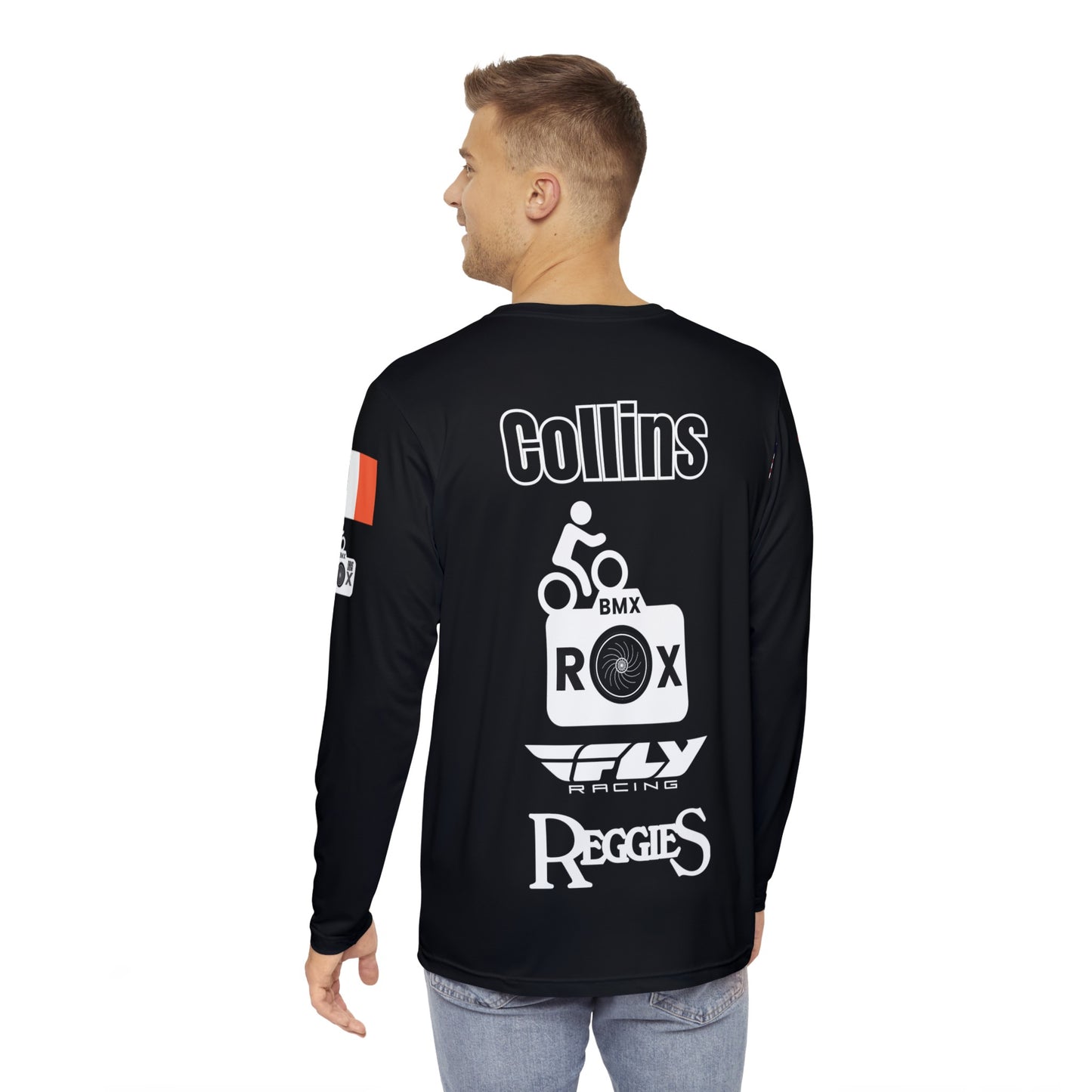 Moe’s Man in Black Long Sleeve Shirt (AOP)