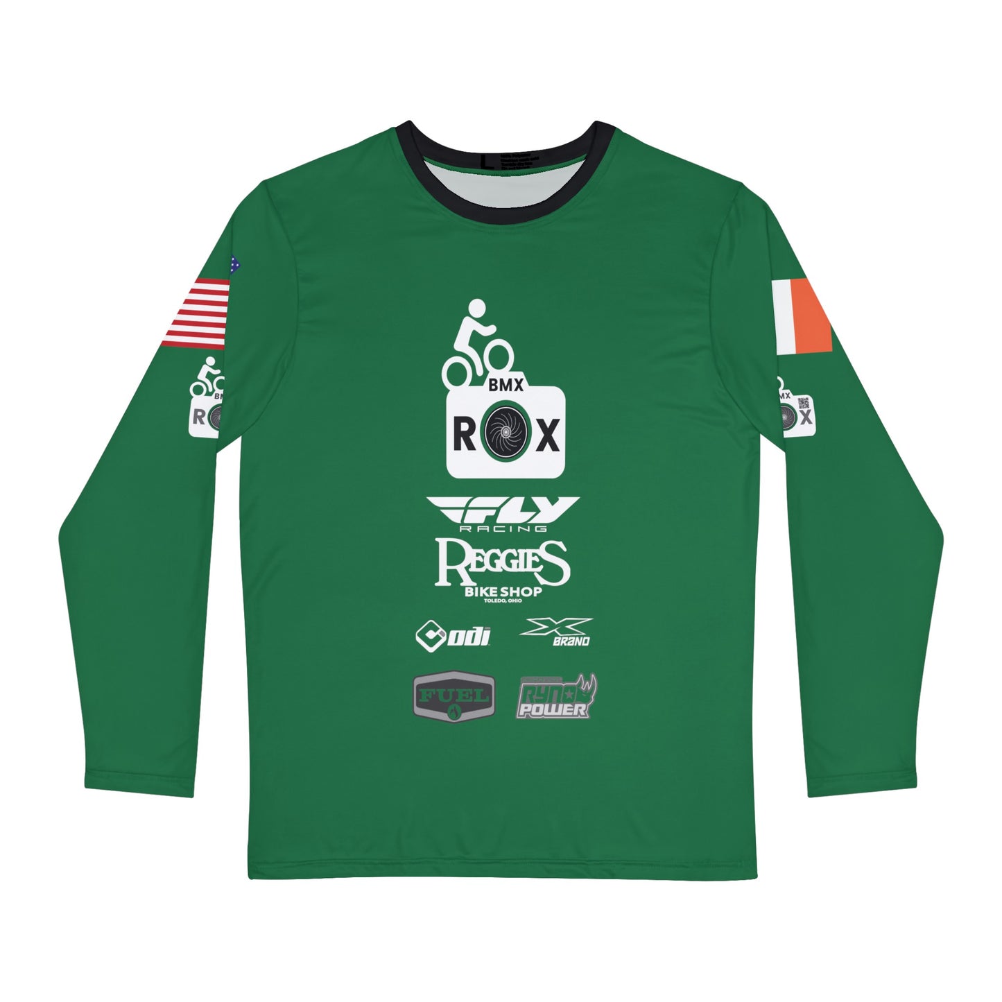 Green- Moe’s Man in Black Long Sleeve Shirt (AOP)