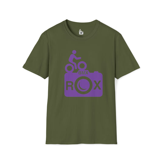 Unisex Softstyle T-Shirt purple BMX ROX Logo