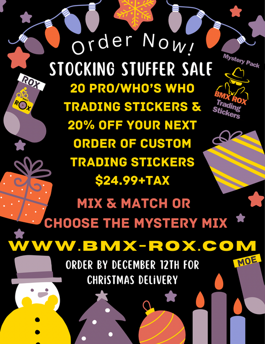 STOCKING STUFFER SALE!!! BMX ROX Trading Card Stickers - 20 Surprise Mixed Cards from the “Who’s Who Collection” or type in comments your choices
