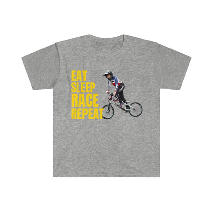 Carly Kane Unisex T-Shirt- Eat, Sleep, Race, Repeat.
