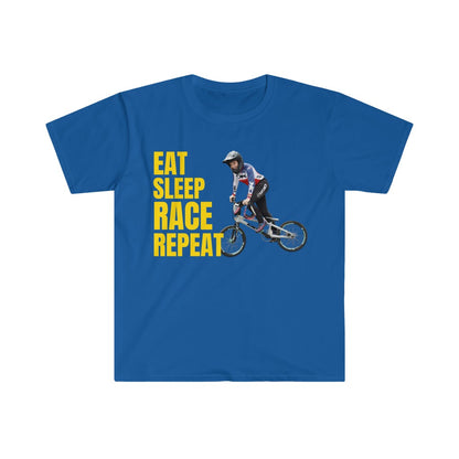 Carly Kane Unisex T-Shirt- Eat, Sleep, Race, Repeat.